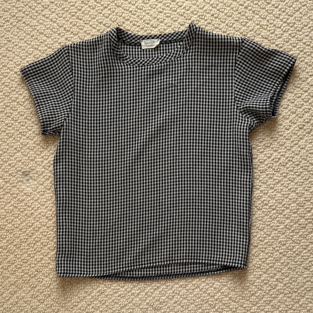 Brandy Melville - Black and White Checkered T-Shirt